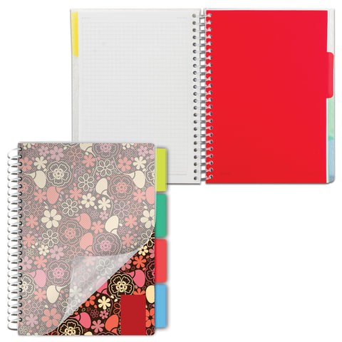 Тетрадь-блокнот на пружине A5 Brauberg Foxy Lady 150 листов, клетка 401794 , 